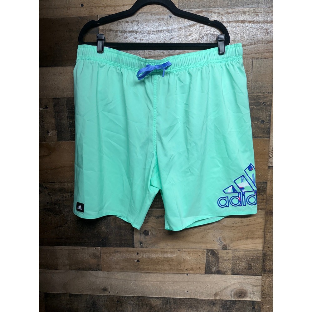 Adidas Flor Log‎ CLX CL Swim Trunks Mens 2XL Pulse Mint Green HT2139 NEW